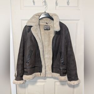 Vintage Leather Bomber Aviator Jacket Small